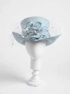 Light Blue Sinamay Occasion Hat