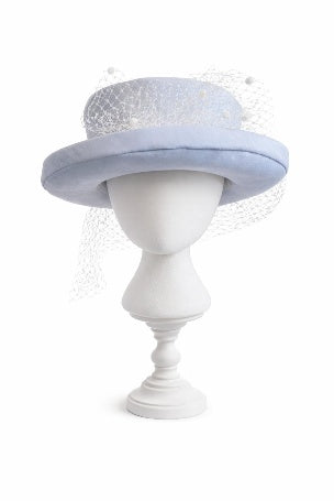 Light Blue Silk Occasion Hat