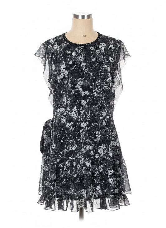 All Saints Black Flower Print Dress