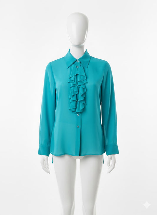 Blue Silk Blouse
