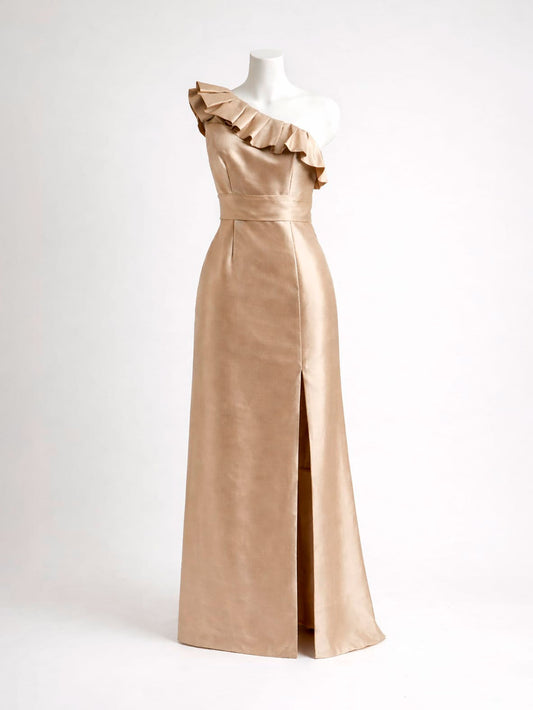 Mikael Aghal Gold Evening Dress