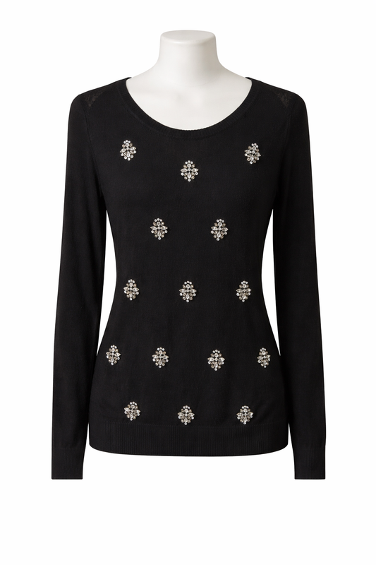 Embellished Black Jumper