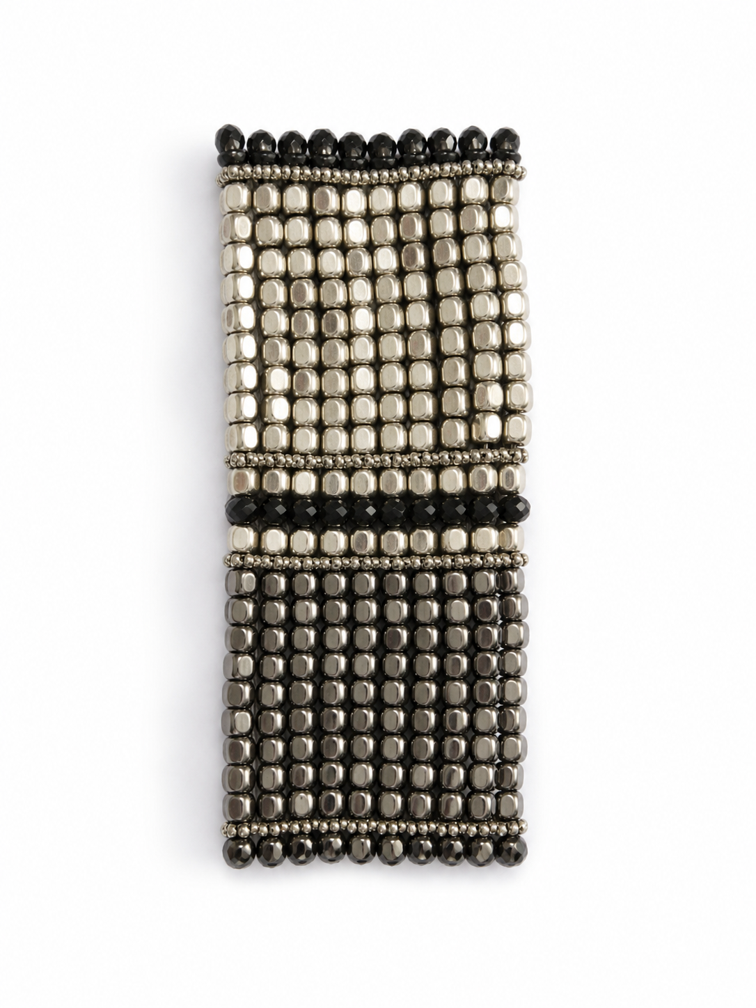 Silver & black bead necklace