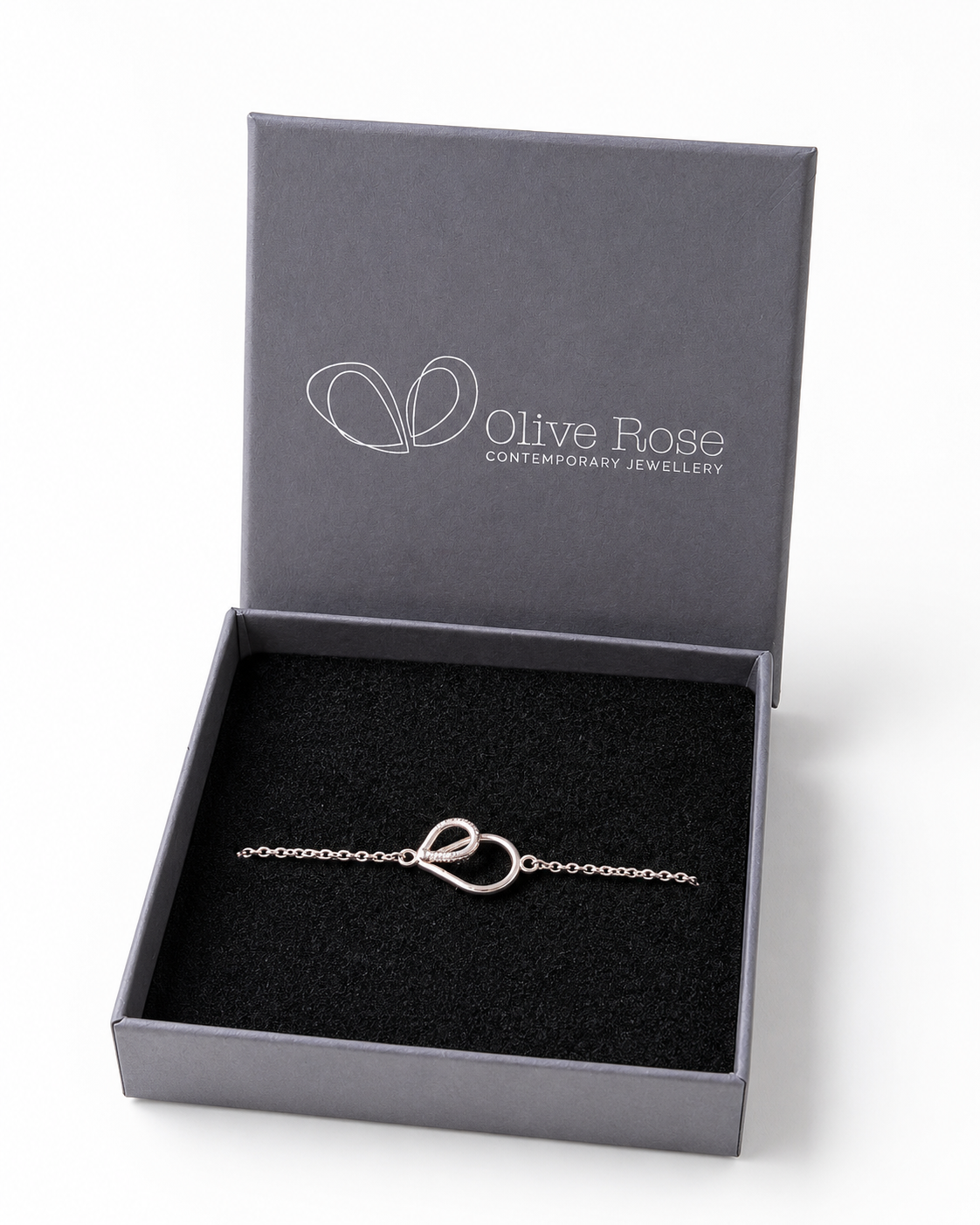 Olive Rose Double Anello Silver Bracelet
