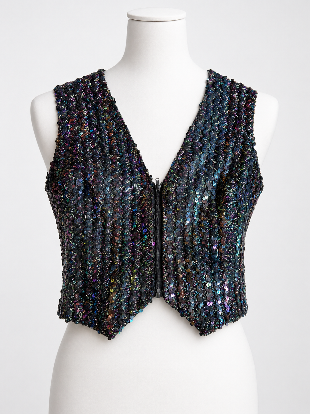 Black sequin waistcoat