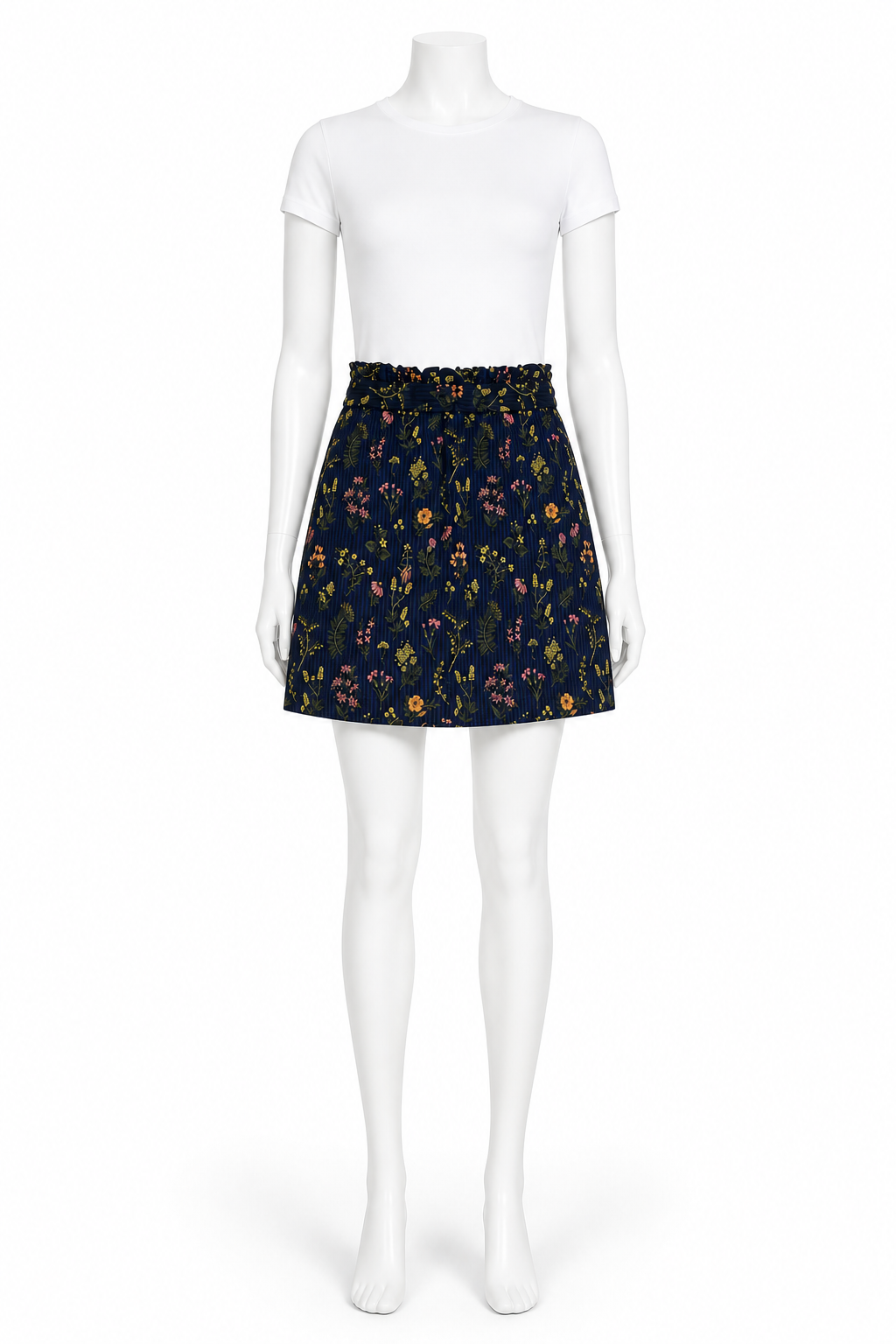 Primark blue floral skirt