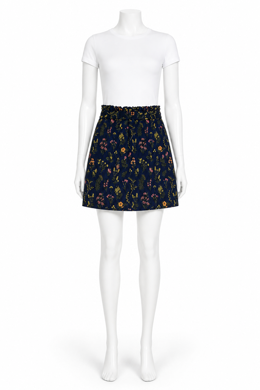 Primark blue floral skirt