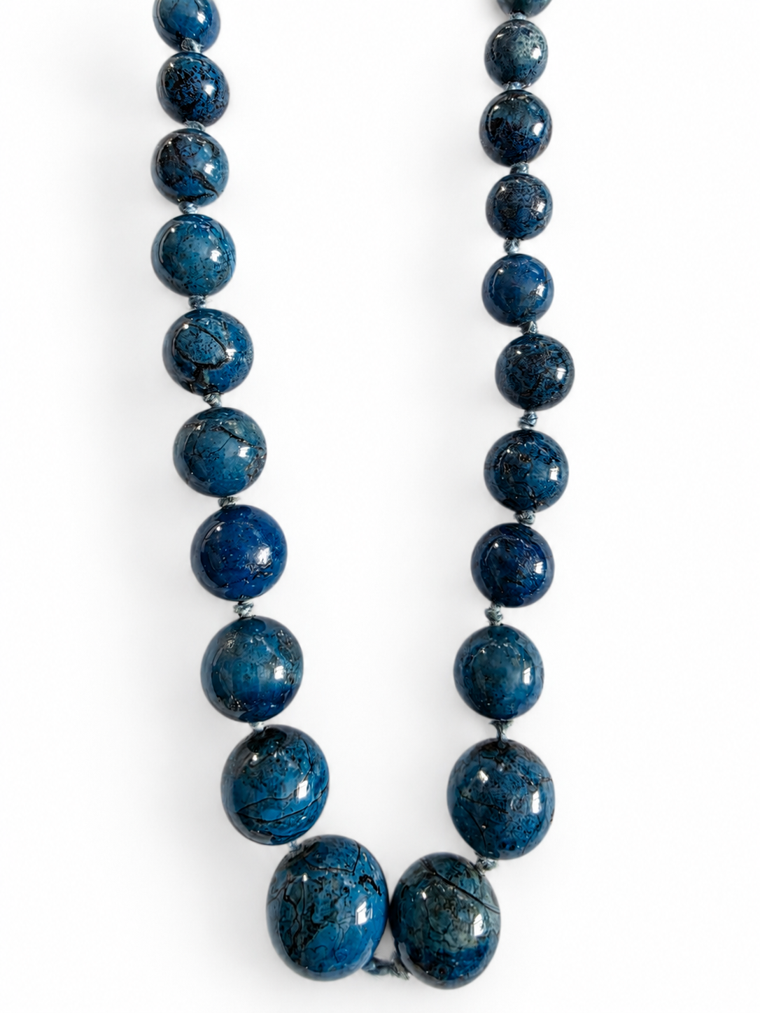 Blue bead necklace