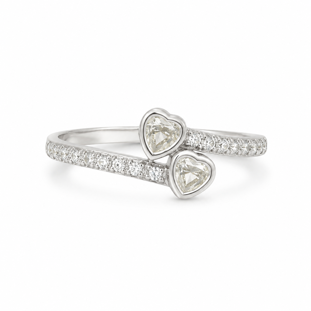 Pandora Two Sparkling Hearts Ring
