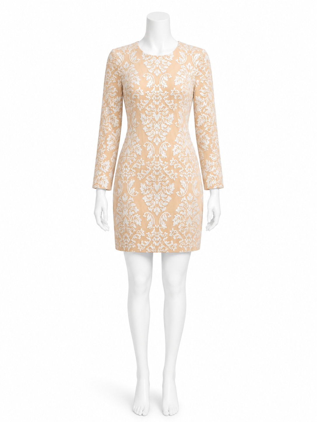 TFNC London nude and white sequin dress