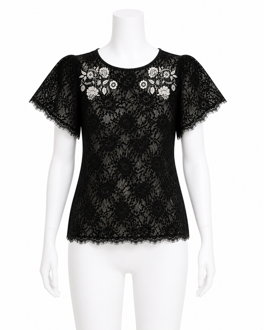 New Look black lace top