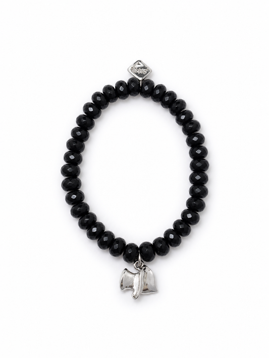 MeMe London black bead bracelet