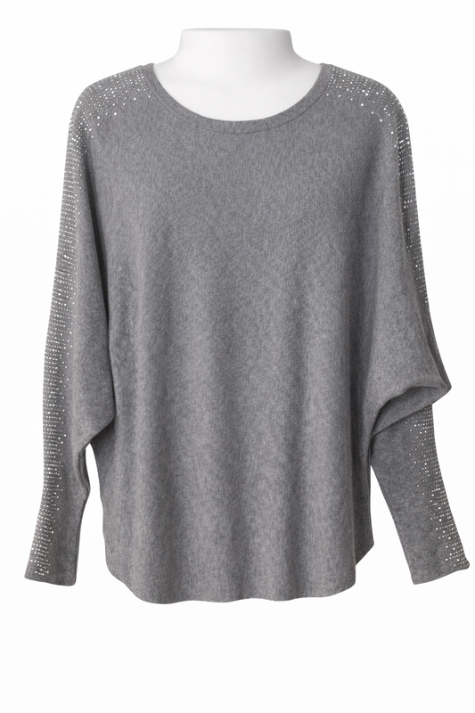 Grey Jumper with Sparkling Detail
