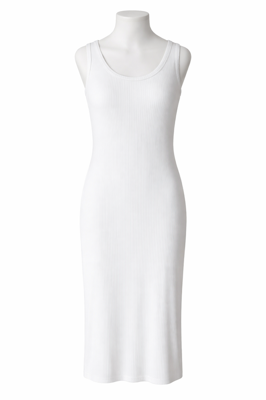Blue Birdy White Maxi / Midi Dress